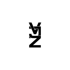 vjz lettering initial monogram logo design