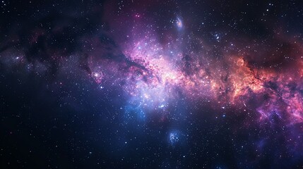 Panoramic Space Scene: Stars, Nebulae, and Galaxies