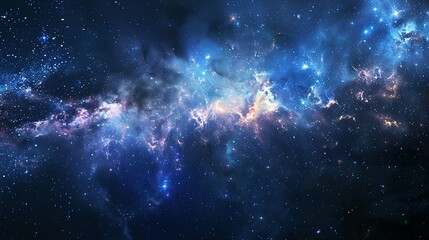 Panoramic Space Scene: Stars, Nebulae, and Galaxies