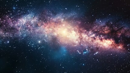 Starry Universe Panorama: Galaxies and Nebulae in Space