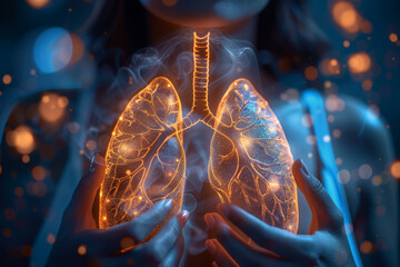 Pulmonologist assessing lung function and treating respiratory conditions. Concept of pulmonary care. Generative Ai.