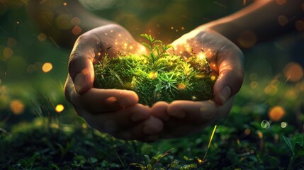 Fototapeta premium New Growth Emerging within Logo s Hands