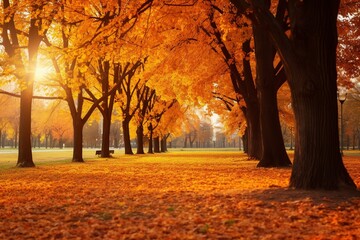 Fototapeta premium autumn in the forest, generative ai