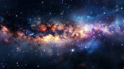 Obraz premium Star-Filled Space Panorama: Universe with Galaxies and Nebulae