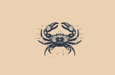 Crab logo design template vector illustration