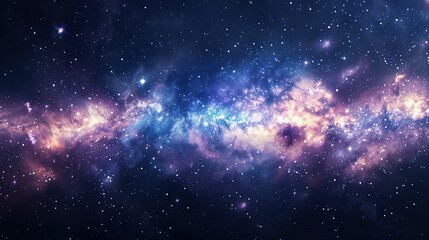 Galaxy and Stars: Panoramic Space Scene