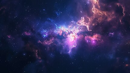 Galaxy and Stars: Panoramic Space Scene