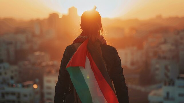 woman at sunset