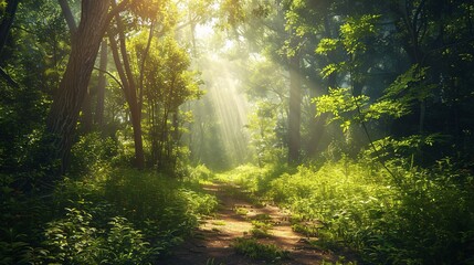 Obraz premium sunlight in the forest