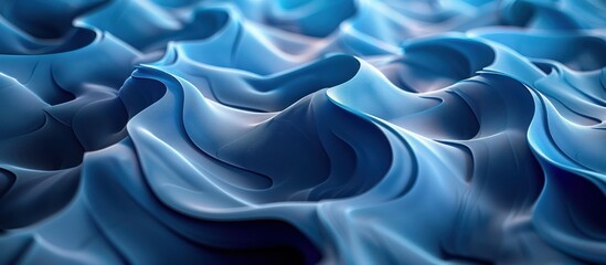 3D render blue wavy pattern