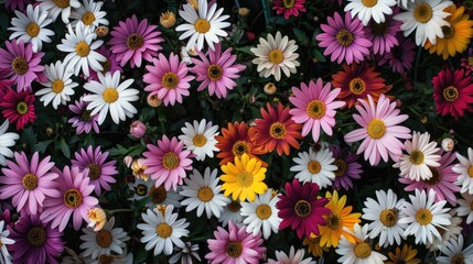 Floral display of daisies in a Madrid garden