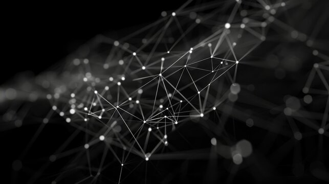An abstract representation of consensus in the blockchain embodied by the unity of lines and light a multiple nodes.