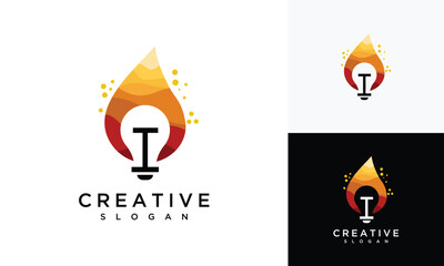 bulb logo vector icon illustration. Lamp logo template icon