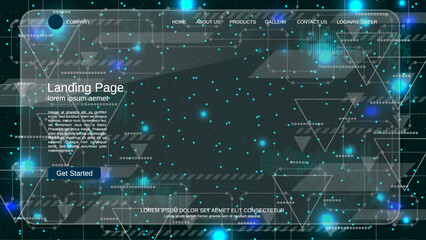 Obraz premium Modern technology style vector background. Design for presentation, slideshow, landing page, flyer, banner, card, booklet