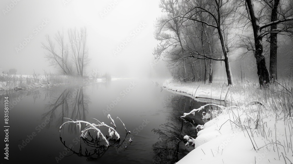 Canvas Prints Monochrome Winter Landscapes