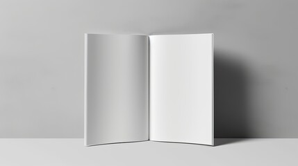 Blank folded booklets, postcards, flyers or brochures mockup template on gray background