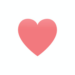 Pink heart on white background.