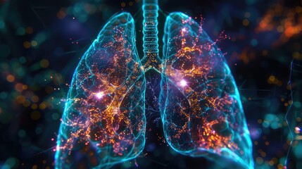 Detailed Human Respiratory System Art
