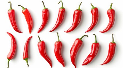 hot red chili pepper with a white background
