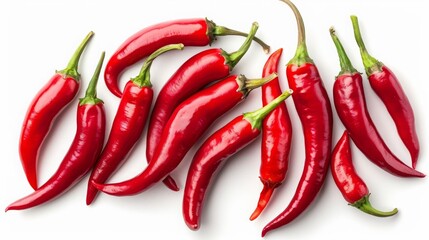 red chili peppers on a stark white backdrop