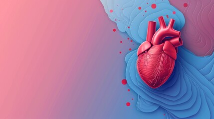 Anatomical Heart Artistry - A Fusion of Science and Creativity - Banner Background Science - Ai Generativ 