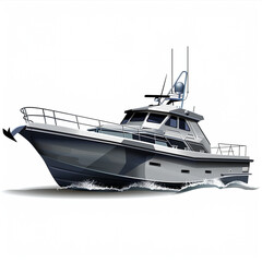 Naklejka premium Patrol boat isolated white background