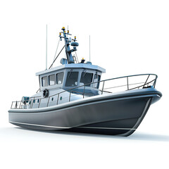 Patrol boat isolated white background