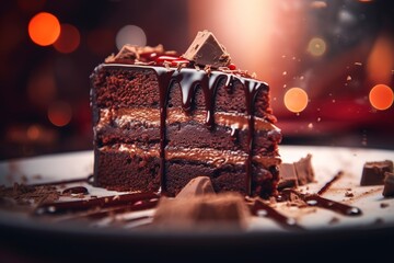 chocolate cake with nuts, generative ai