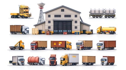 Fototapeta premium Concept Logistics with white background.