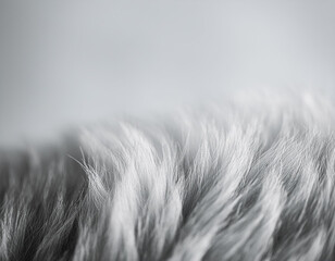 Detailed Soft Gray Material. Macro Shot of Synthetic Gray Fur