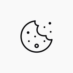 bitten off cookie food icon
