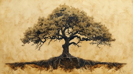 a stunningly crafted family tree illustration showcasing generations of lineage on a simple backdrop, embodying the essence of ancestry