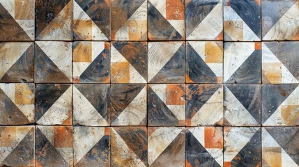 Antique Tile Texture Featuring a Geometric Design