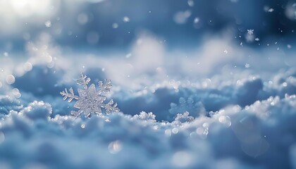 delicate snowflakes falling on small snowdrifts winter wonderland background 11