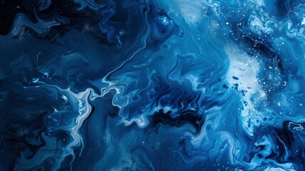 Abstract art blue paint background with liquid fluid grunge texture. - generative ai