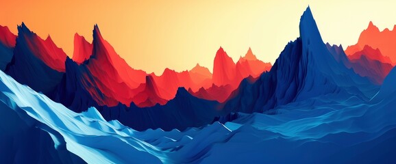 Abstract Mountain Peaks With Digital Gradients, Background