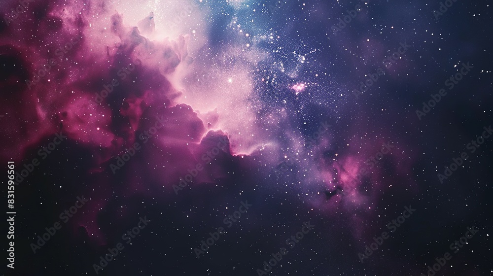 Wall mural cosmic scene: galaxy with nebula and stars