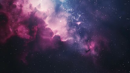 Cosmic Scene: Galaxy with Nebula and Stars