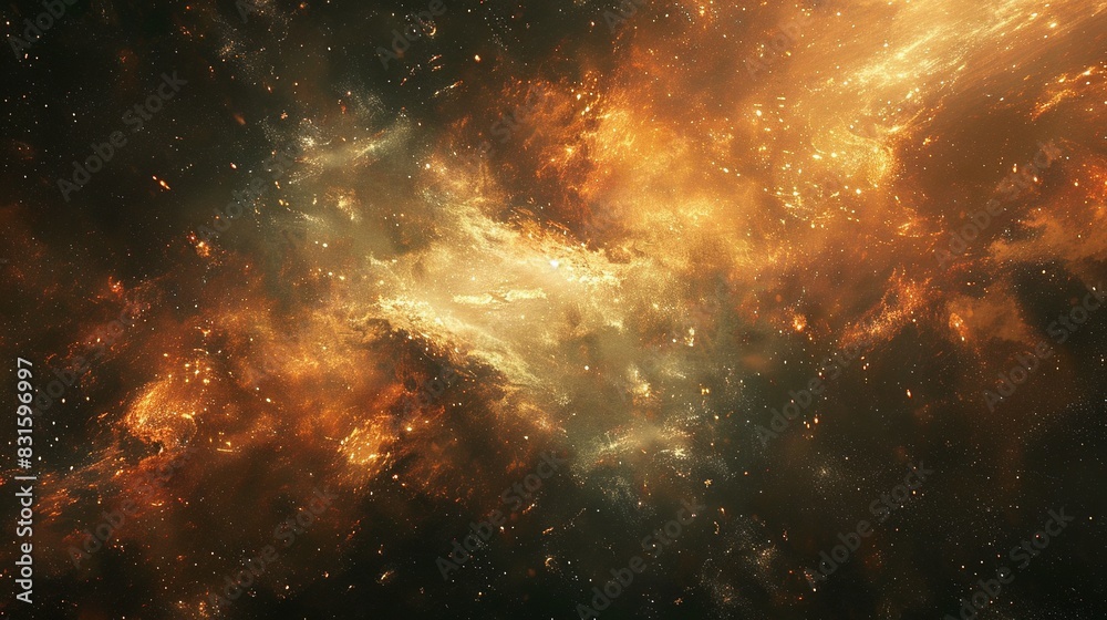Wall mural cosmic scene: galaxy with nebula and stars