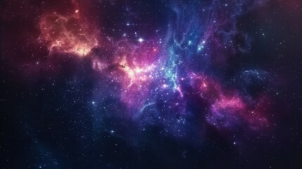 Fototapeta premium Cosmic Scene: Galaxy with Nebula and Stars