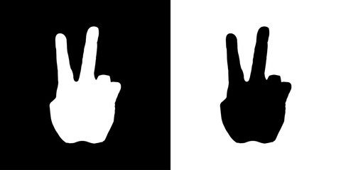 Finger gesture icon. Finger touch icon. Black icon. Click. Finger. 
