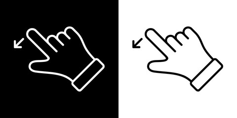Finger gesture icon. Finger touch icon. Black icon. Click. Finger. 
