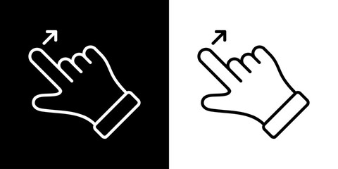 Finger gesture icon. Finger touch icon. Black icon. Click. Finger. 
