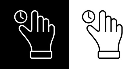 Finger gesture icon. Finger touch icon. Black icon. Click. Finger. 
