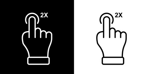 Finger gesture icon. Finger touch icon. Black icon. Click. Finger. 
