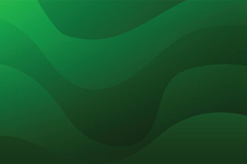 Minimal green abstract background. Abstract green gradient background with dynamic waves. Vector illustration