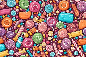 A colorful candy display with many different types of candy