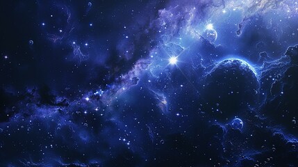 Nebula and Stars in a Galaxy: Space Background