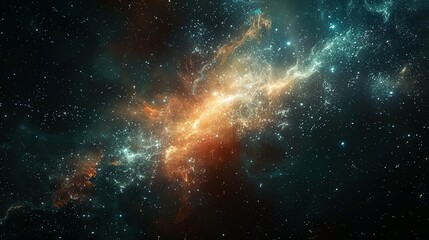 Outer Space Scene: Galaxy with Nebula and Stars