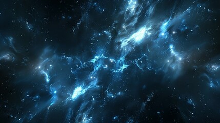 Outer Space Scene: Galaxy with Nebula and Stars